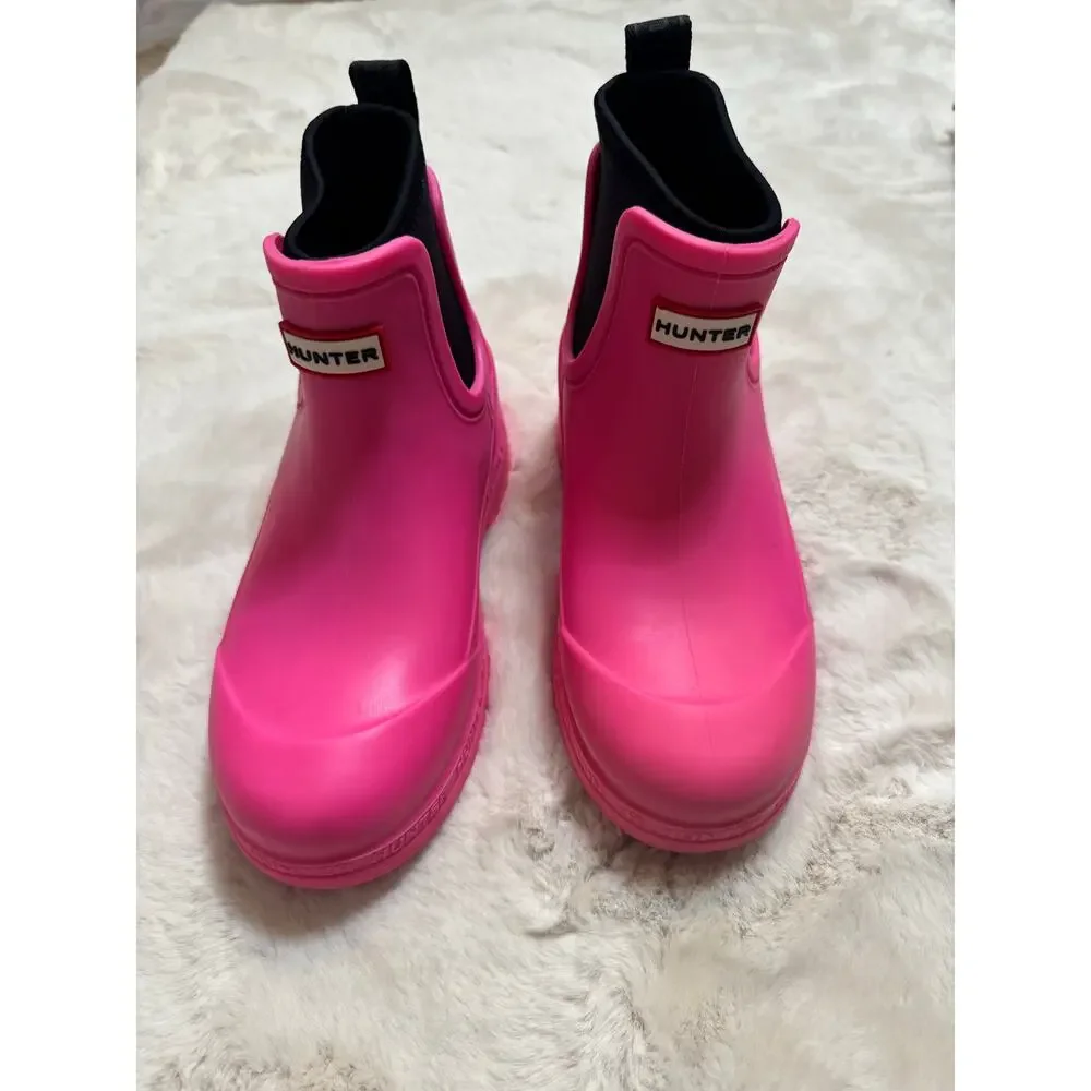 Hunter Hot Pink Short Rain Boots Womens Size 5